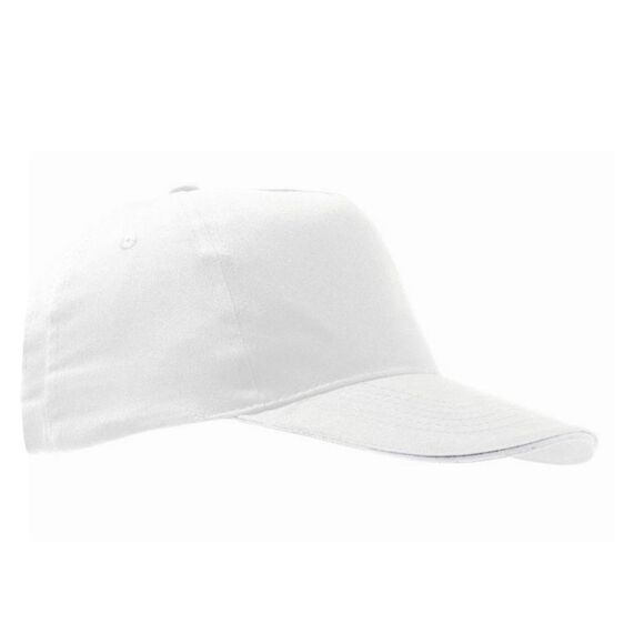 SOLS Unisex Sunny 5 Panel Baseball Cap / White - Picture 1 of 5
